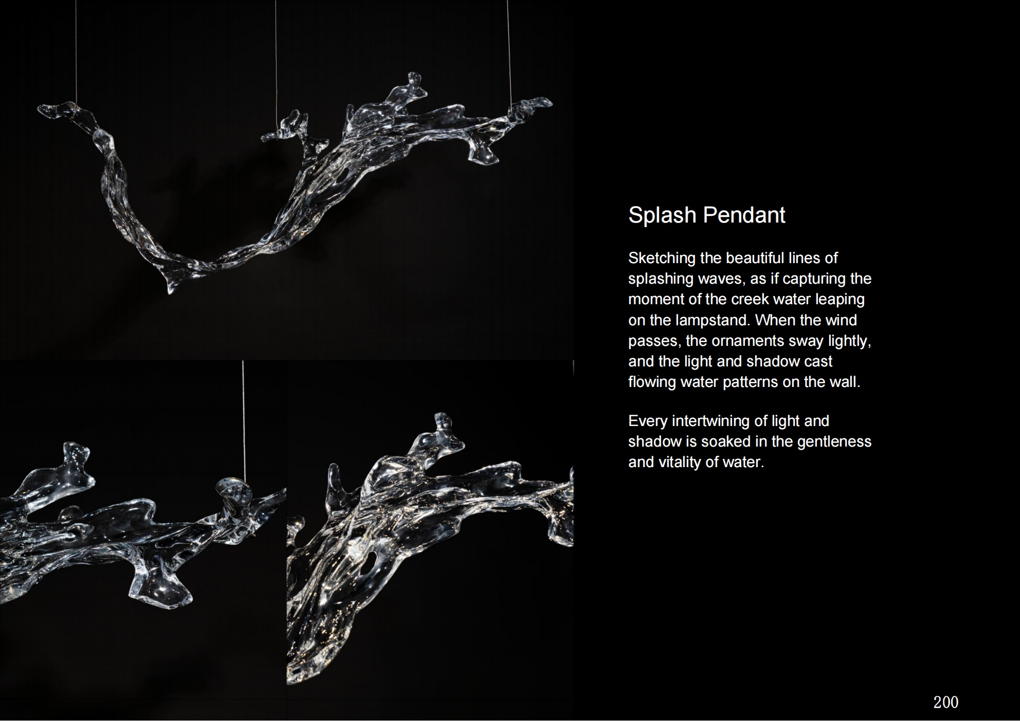 Water Splash Pendant Light J